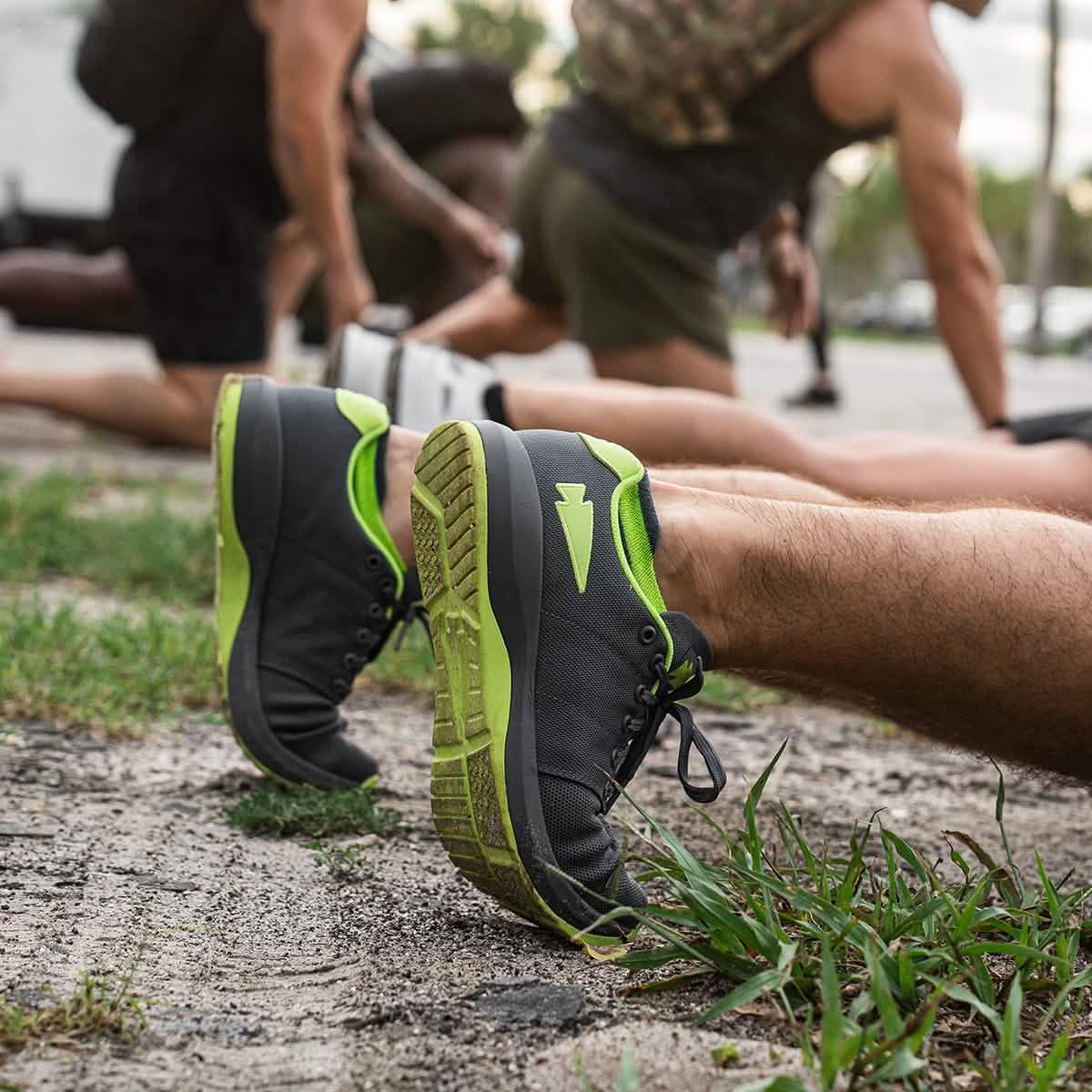 Men's Ballistic Trainers - Wolf Grey + Acid Lime - Image 10